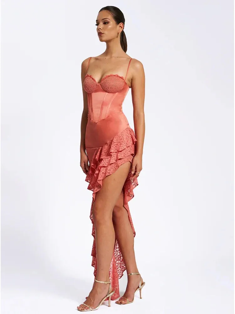 Elegant Spaghetti Straps Women's Evening Party Dress
