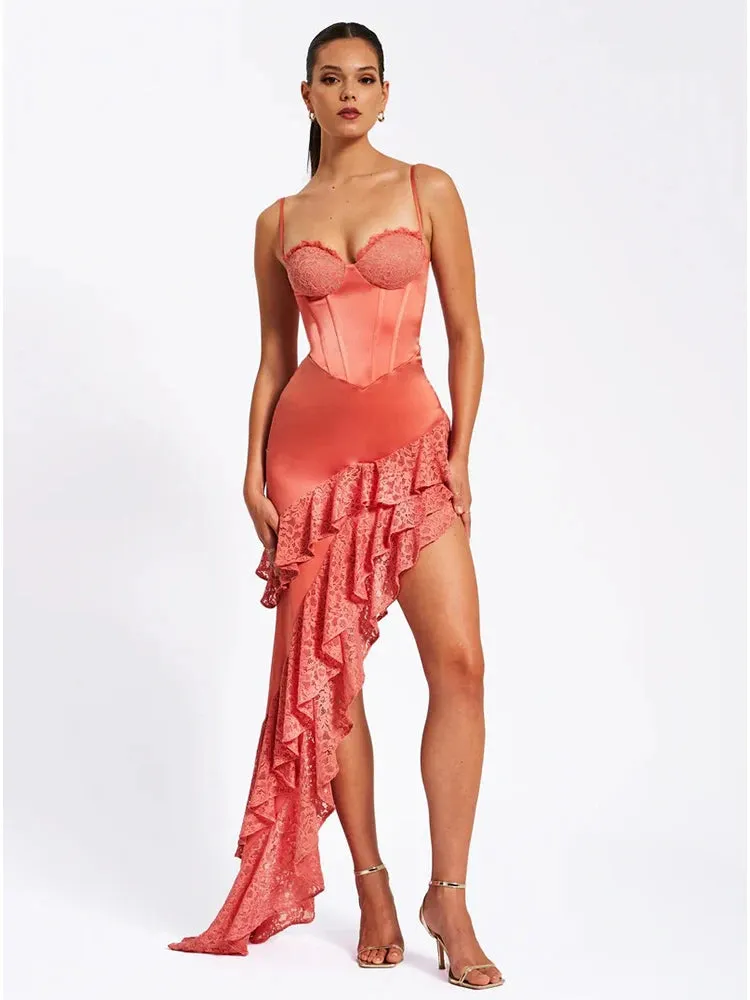 Elegant Spaghetti Straps Women's Evening Party Dress