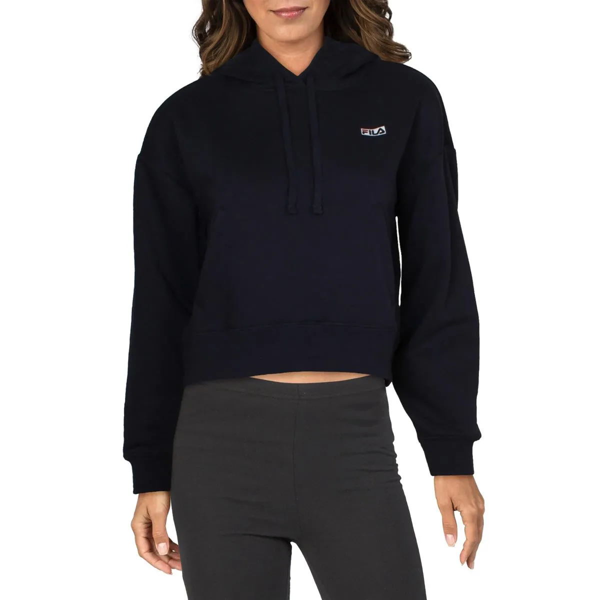 Fila Marina Women's Cropped Fleece Drawstring Pullover Hoodie