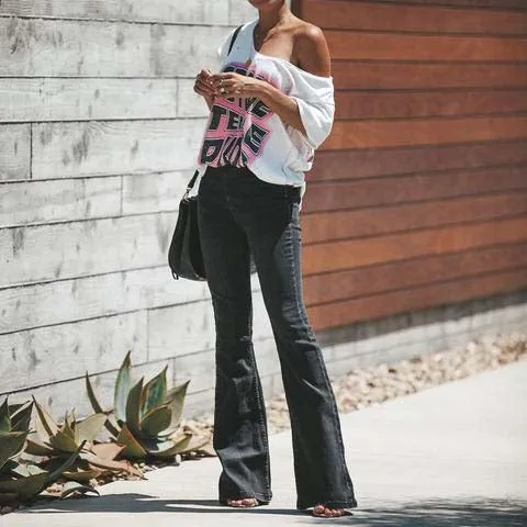 Flare  Wide Leg Stretch  Slim-Fit Pocket Pants