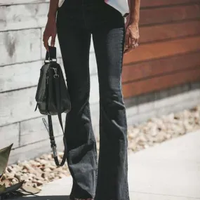 Flare  Wide Leg Stretch  Slim-Fit Pocket Pants