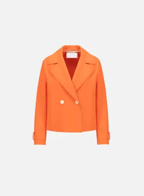 Harris Wharf Cropped Peacoat Scuba - Bright Coral