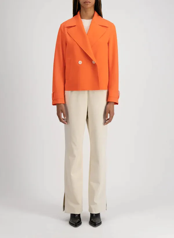 Harris Wharf Cropped Peacoat Scuba - Bright Coral