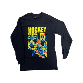 Hockey Bag Heads 3 L/S Tee Shirt Black Small