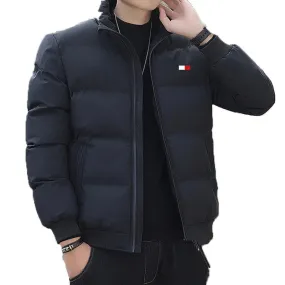 Jorviss - Puffer Jacket Heren, Warme Gewatteerde Winterjas met Rits en Hoge Kraag