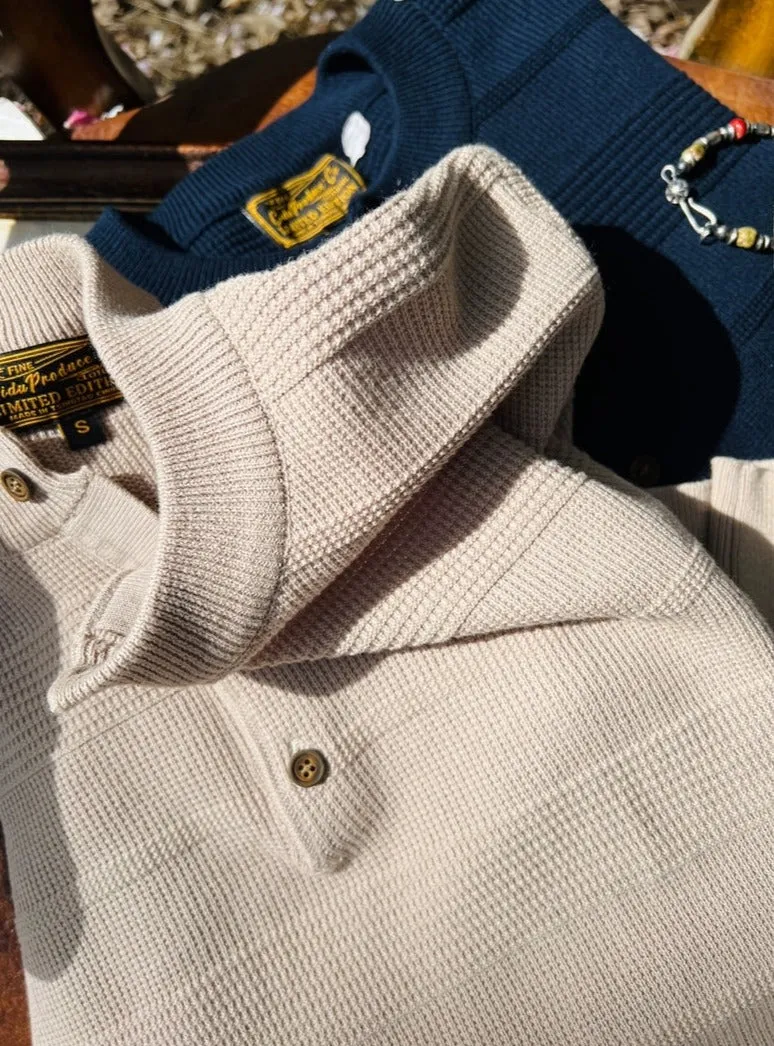 Kaze - Knitted Henly Collar Shirt