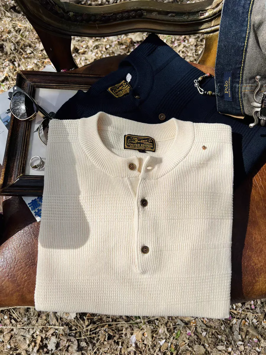 Kaze - Knitted Henly Collar Shirt