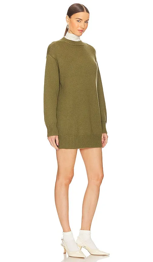 L'Academie Manal Sweater Dress in Army