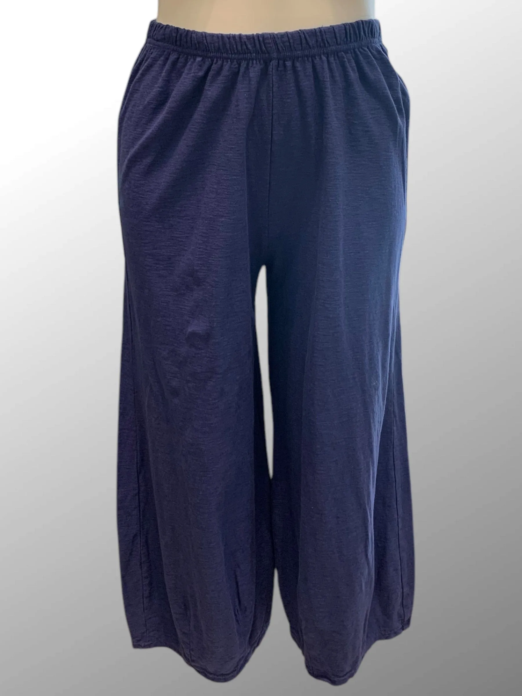 Linen Cotton Cropped Pants with Darts