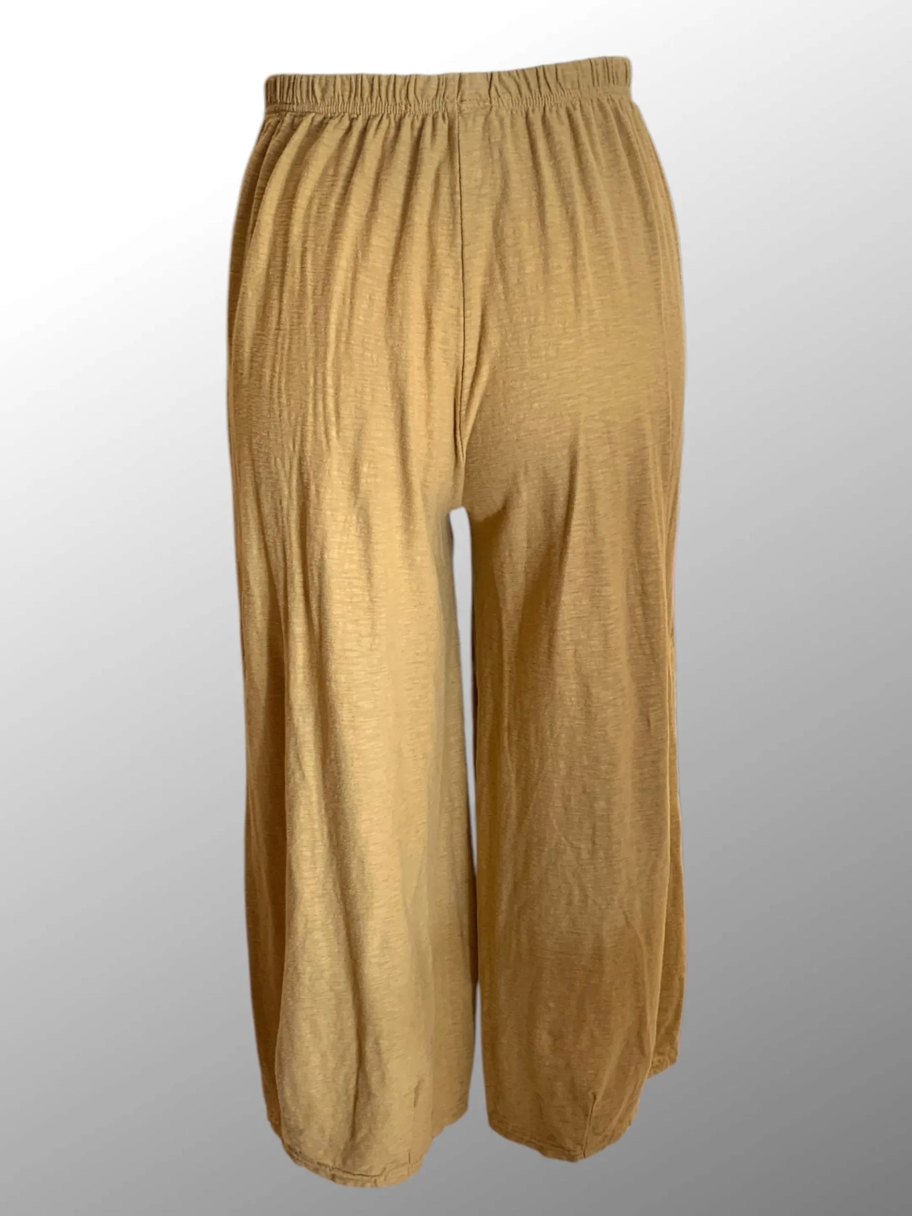 Linen Cotton Cropped Pants with Darts