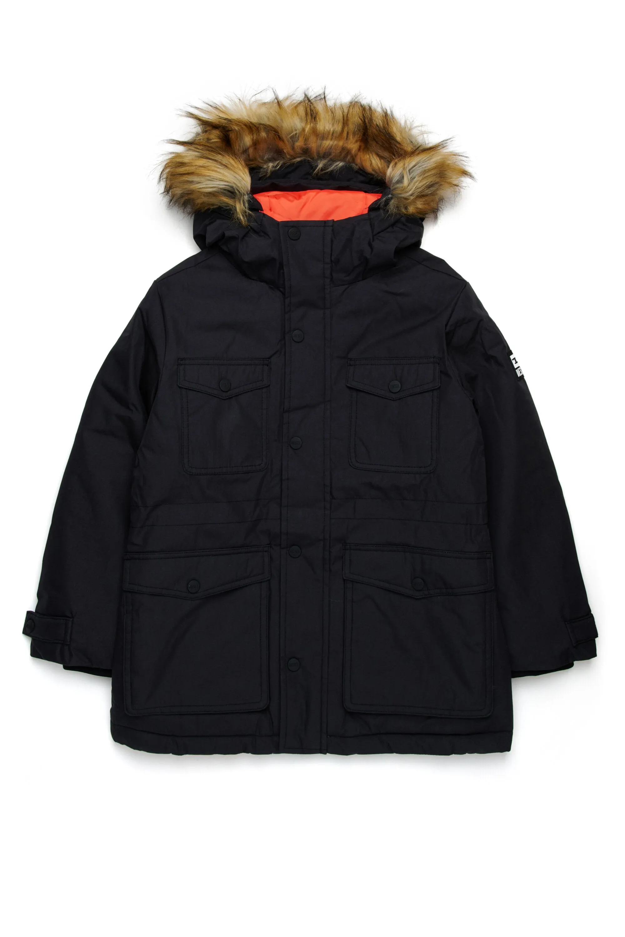 Long down jacket with front pockets