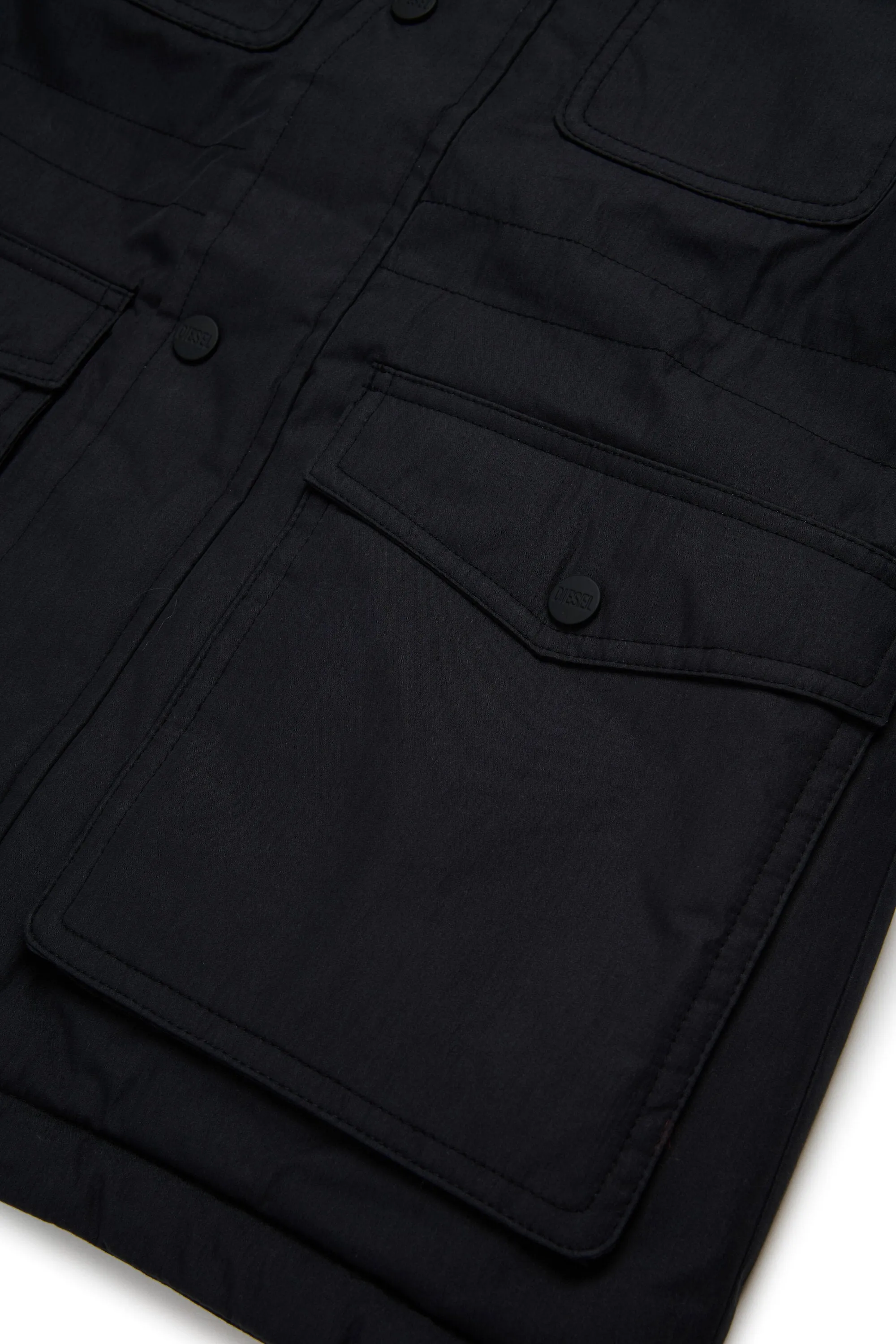 Long down jacket with front pockets