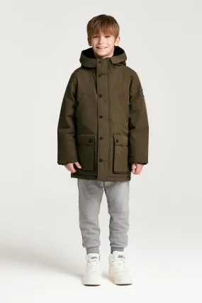 Long padded jacket with front pockets