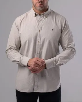 LONG SLEEVE PLAIN SHIRT - BEIGE