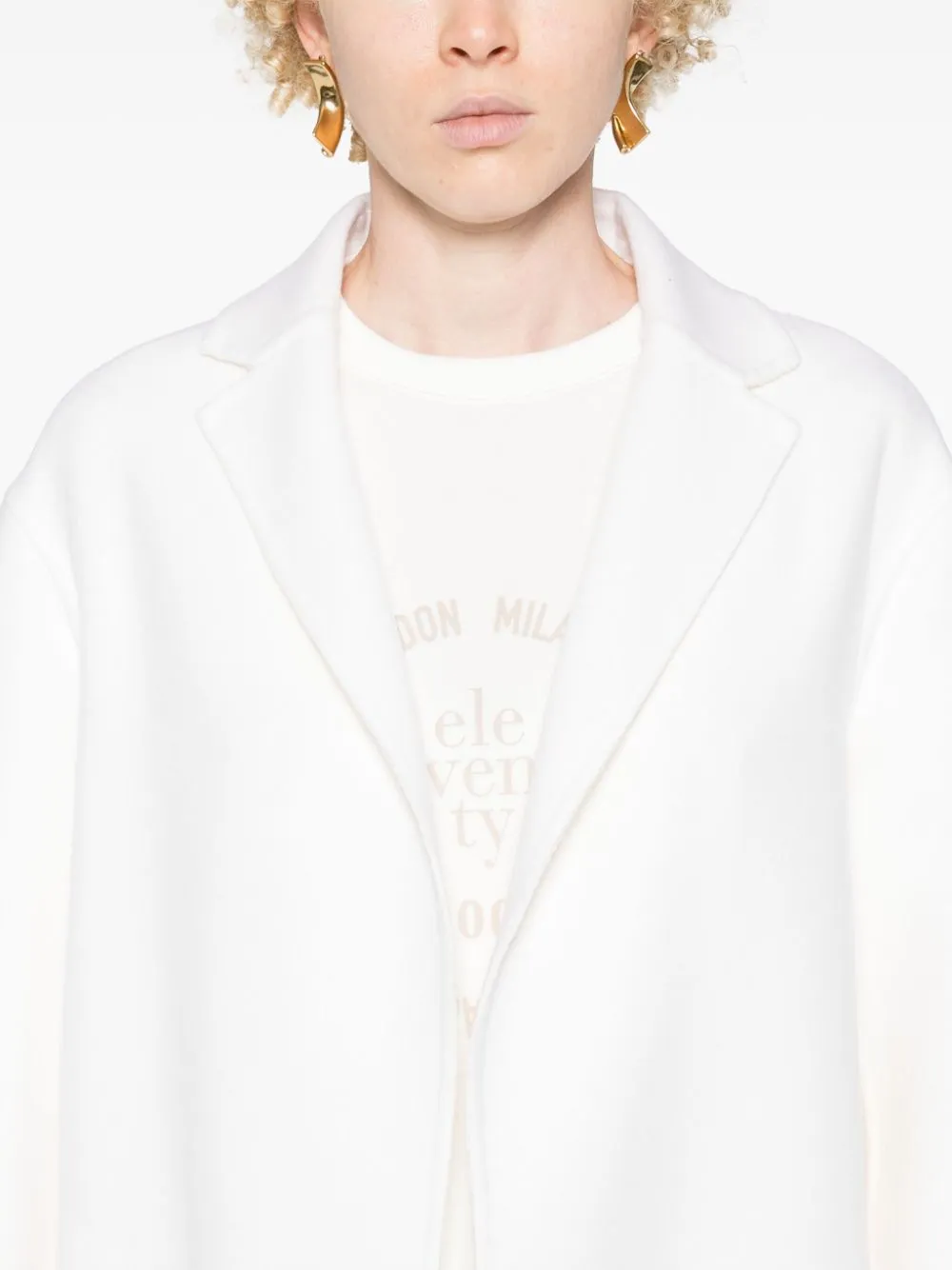 long-sleeves felted peacoat