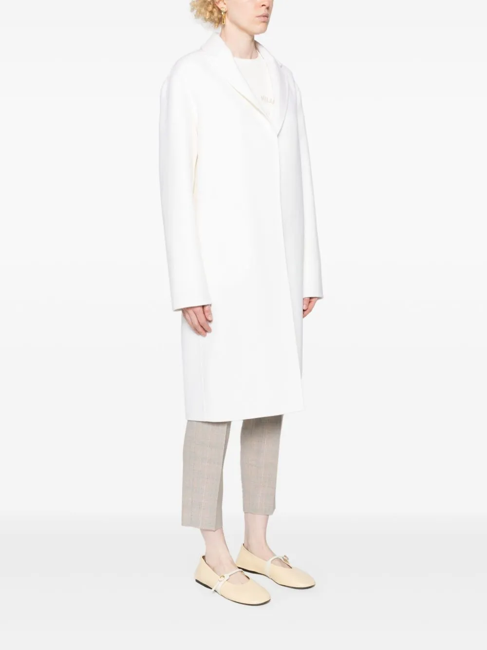 long-sleeves felted peacoat