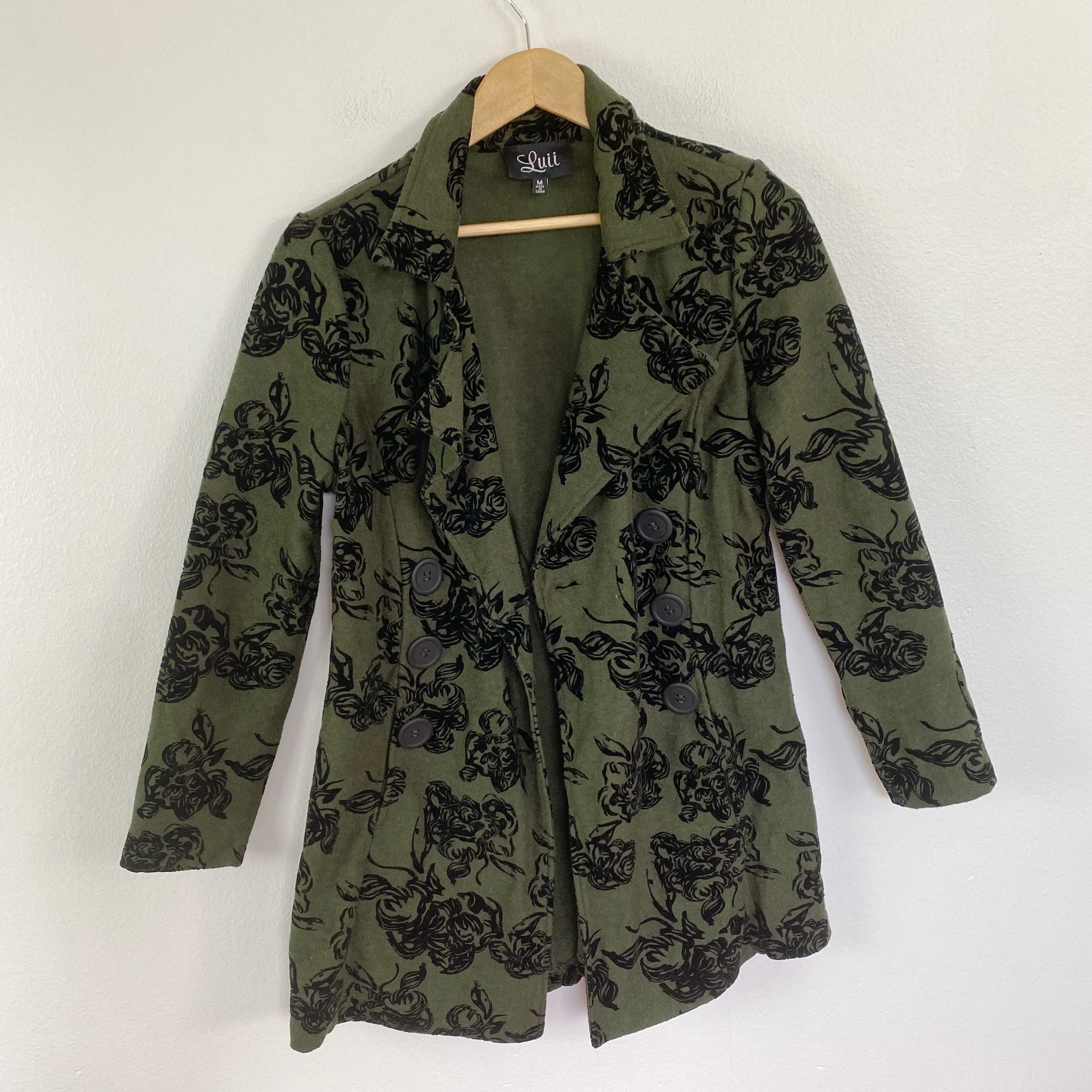 LUII Wool   Velvet Peacoat Medium