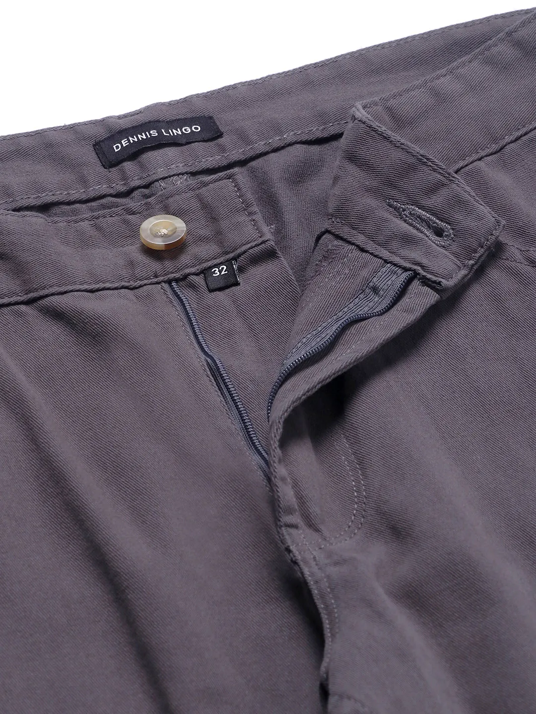 Men's Dark Grey Solid Chino