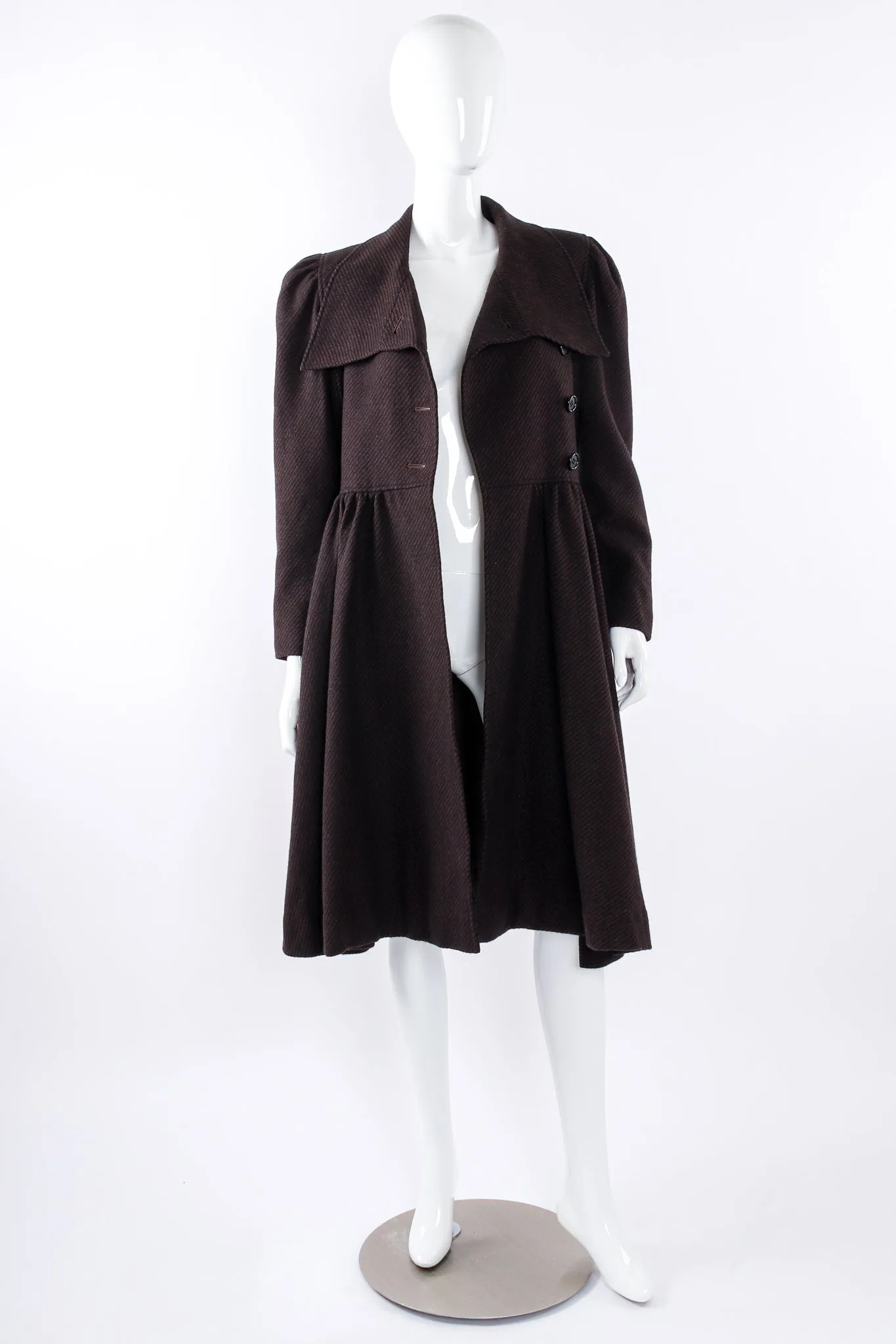 Micro Check Tweed Princess Coat