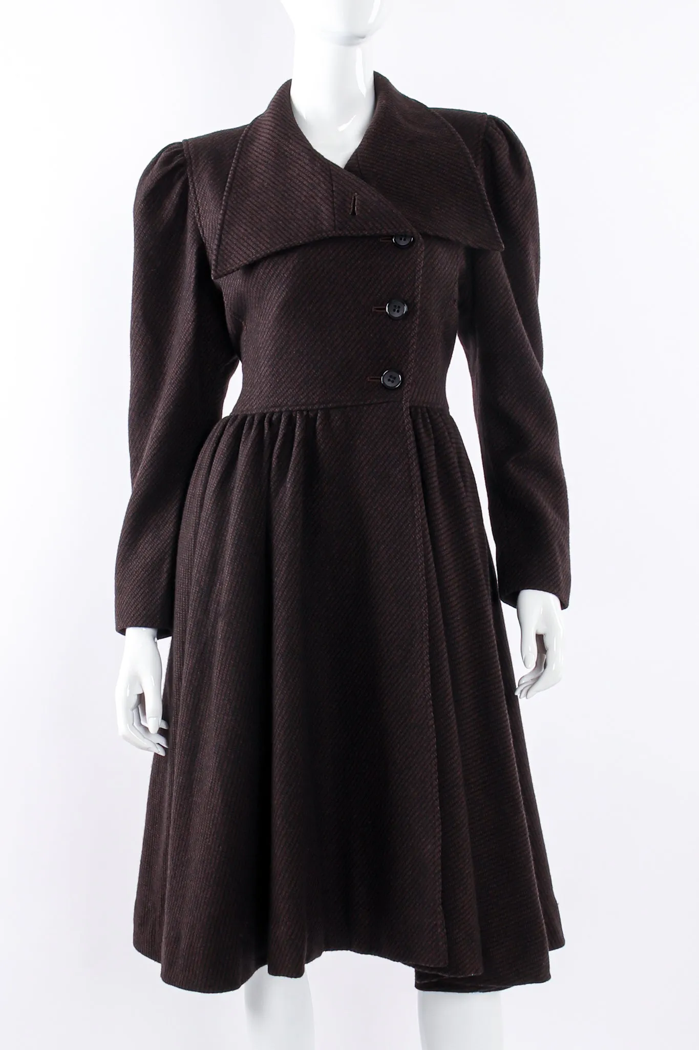 Micro Check Tweed Princess Coat