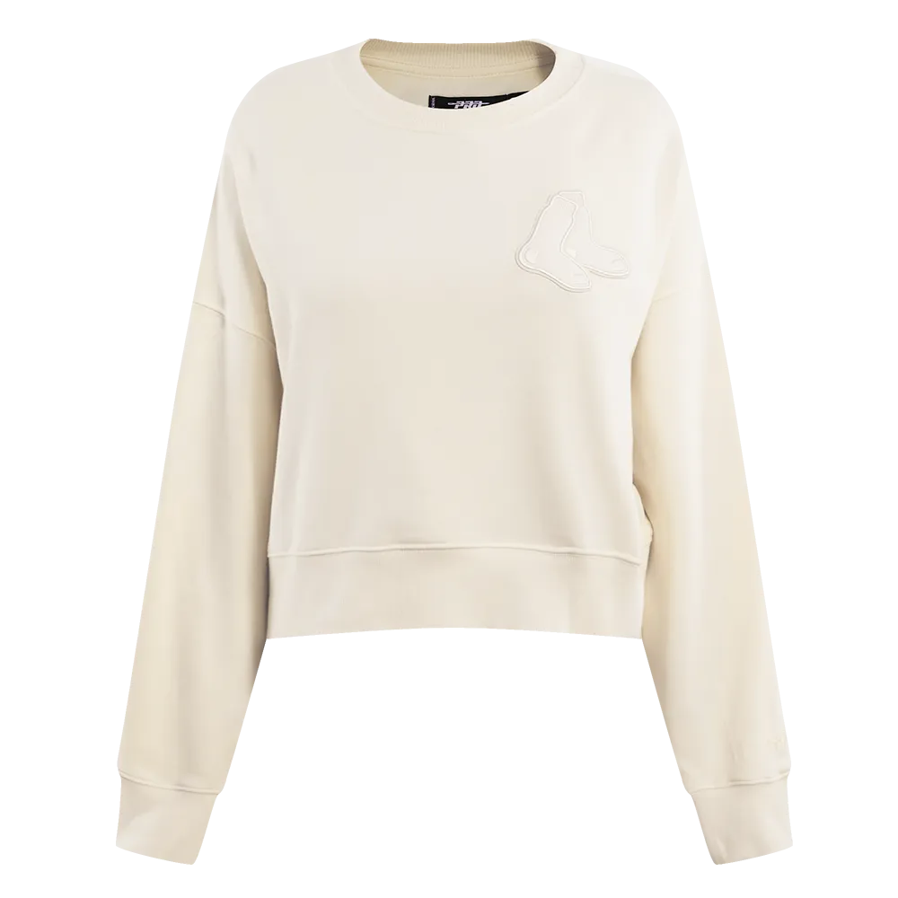 MLB BOSTON RED SOX NEUTRAL WOMEN'S CREWNECK (EGGSHELL)
