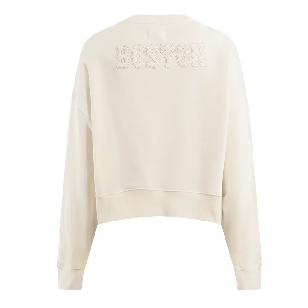 MLB BOSTON RED SOX NEUTRAL WOMEN'S CREWNECK (EGGSHELL)