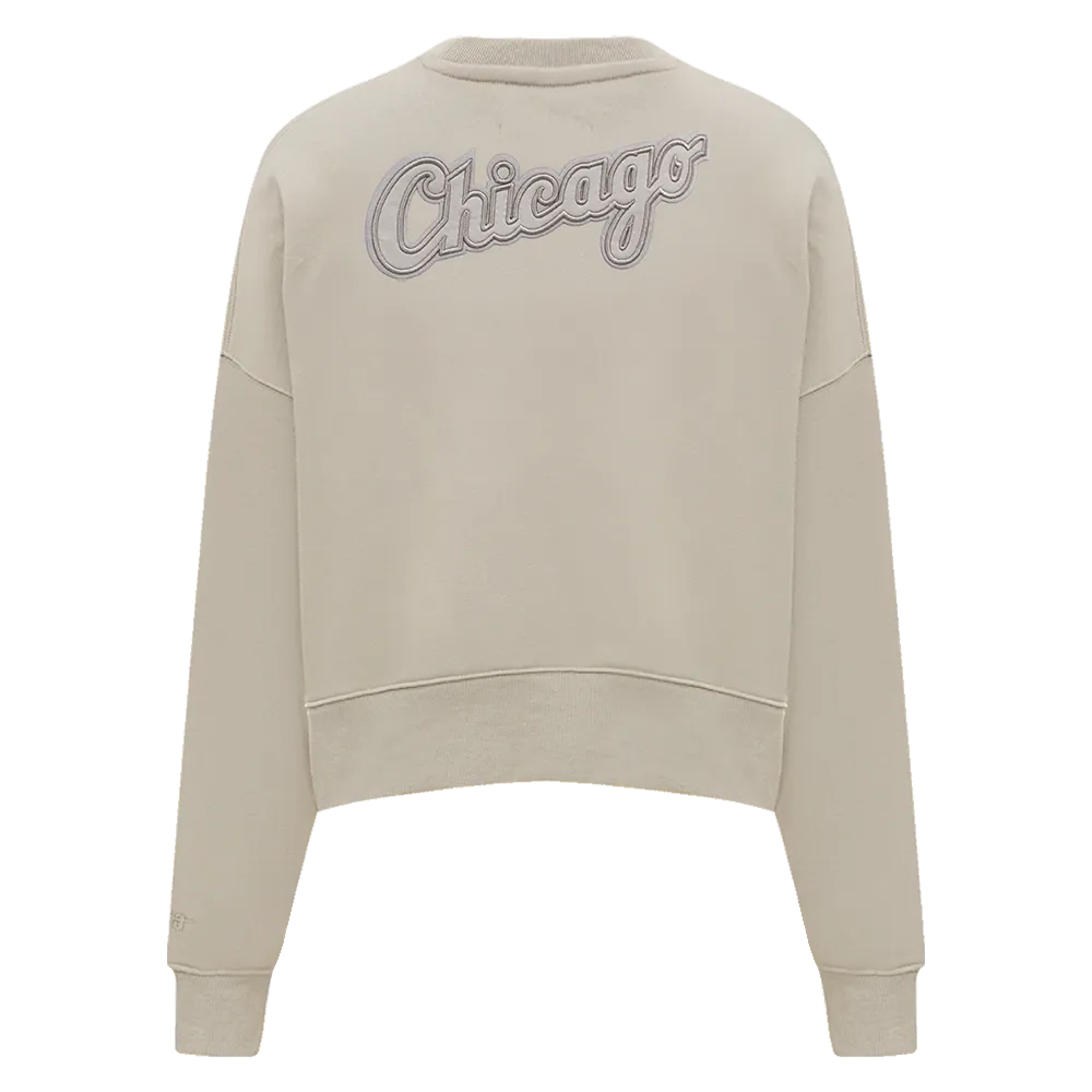 MLB CHICAGO WHITE SOX NEUTRAL WOMEN'S CREWNECK (TAUPE)