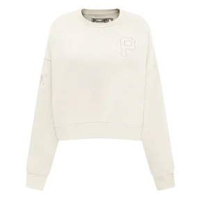 MLB PITTSBURGH PIRATES NEUTRAL WOMEN'S CREWNECK (EGGSHELL)