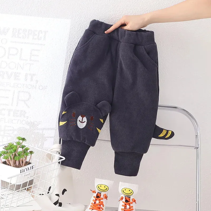 New Animal Embroidery Cotton Kids Pants
