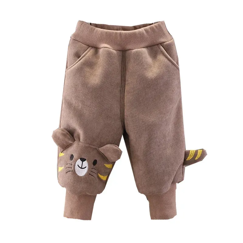 New Animal Embroidery Cotton Kids Pants