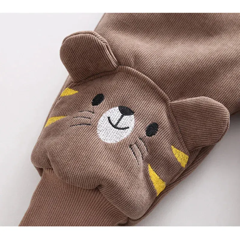 New Animal Embroidery Cotton Kids Pants