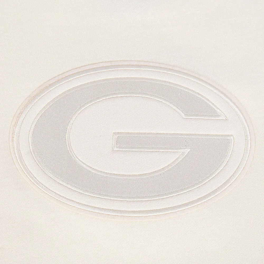NFL GREEN BAY PACKERS NEUTRAL MEN'S DROP SHOULDER FLC CREWNECK (EGGSHELL)