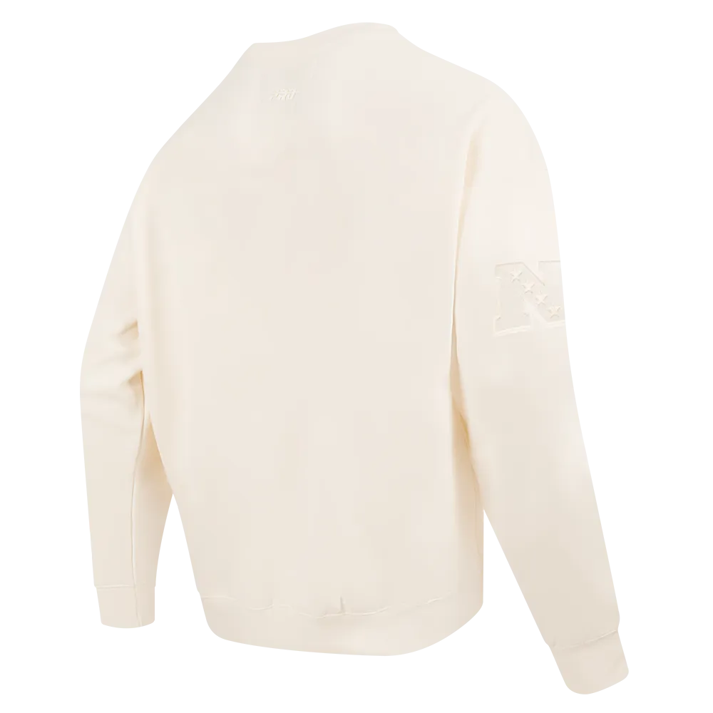 NFL GREEN BAY PACKERS NEUTRAL MEN'S DROP SHOULDER FLC CREWNECK (EGGSHELL)
