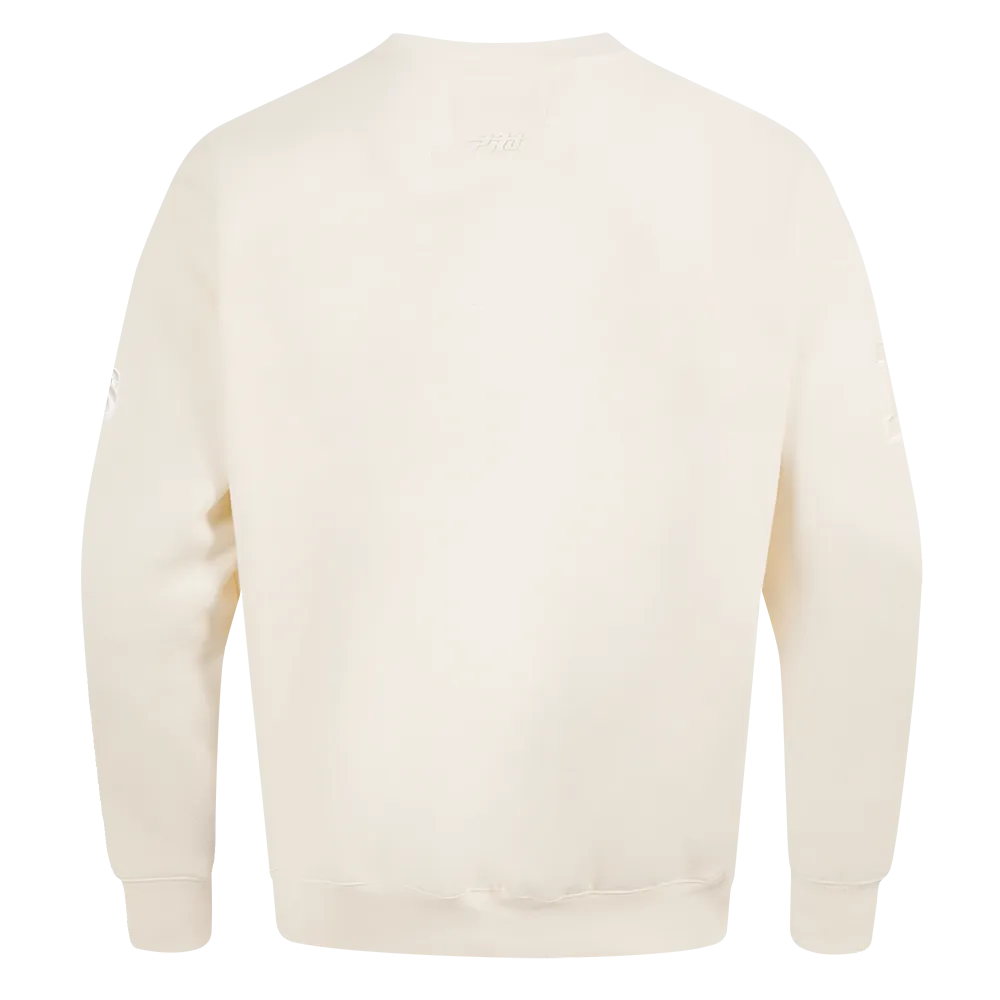 NFL GREEN BAY PACKERS NEUTRAL MEN'S DROP SHOULDER FLC CREWNECK (EGGSHELL)