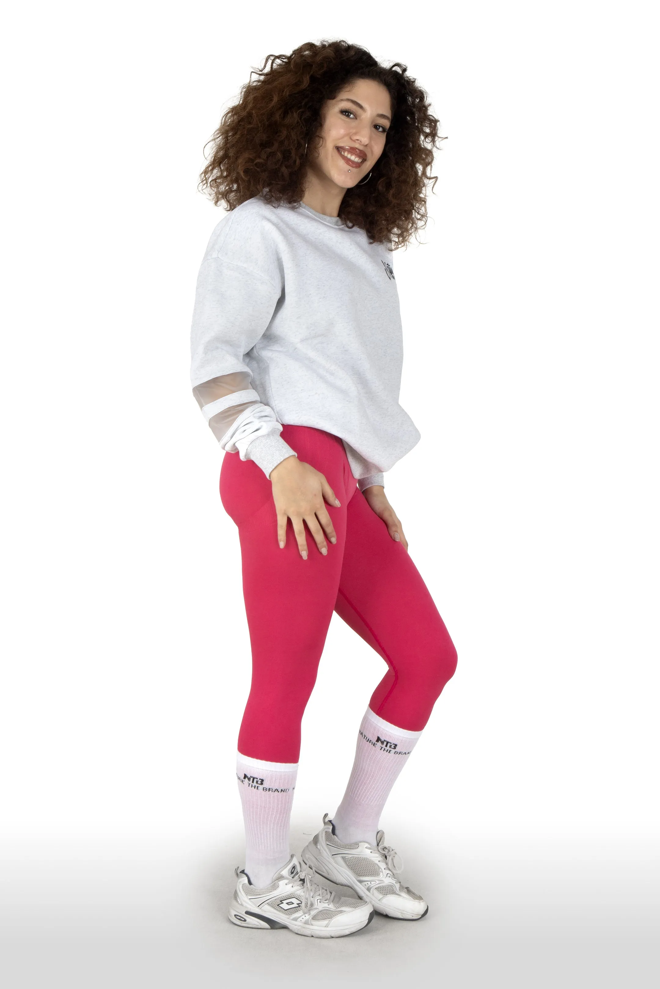 NTB Woman PVC Panel Oversize Sweatshirt Gray