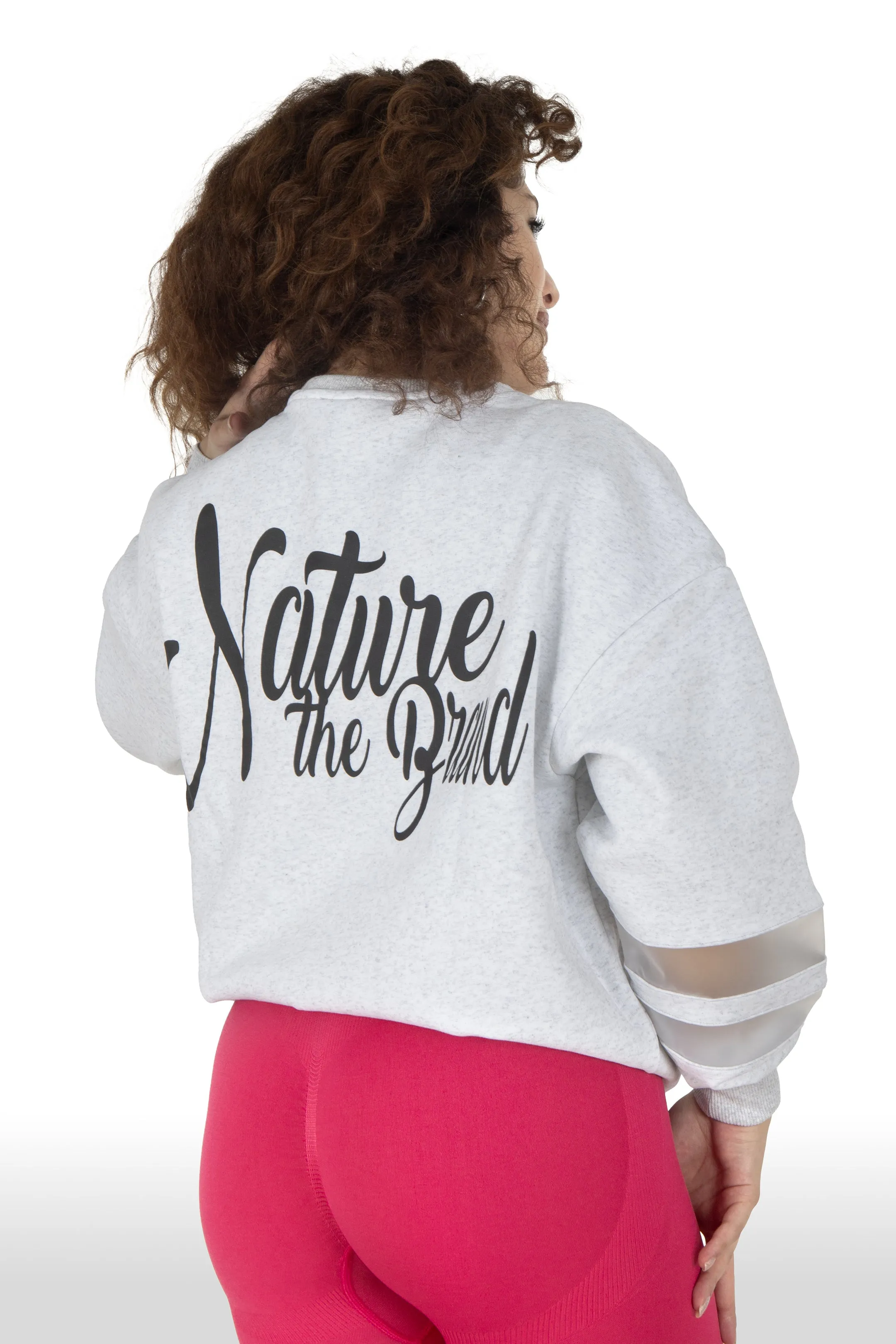 NTB Woman PVC Panel Oversize Sweatshirt Gray