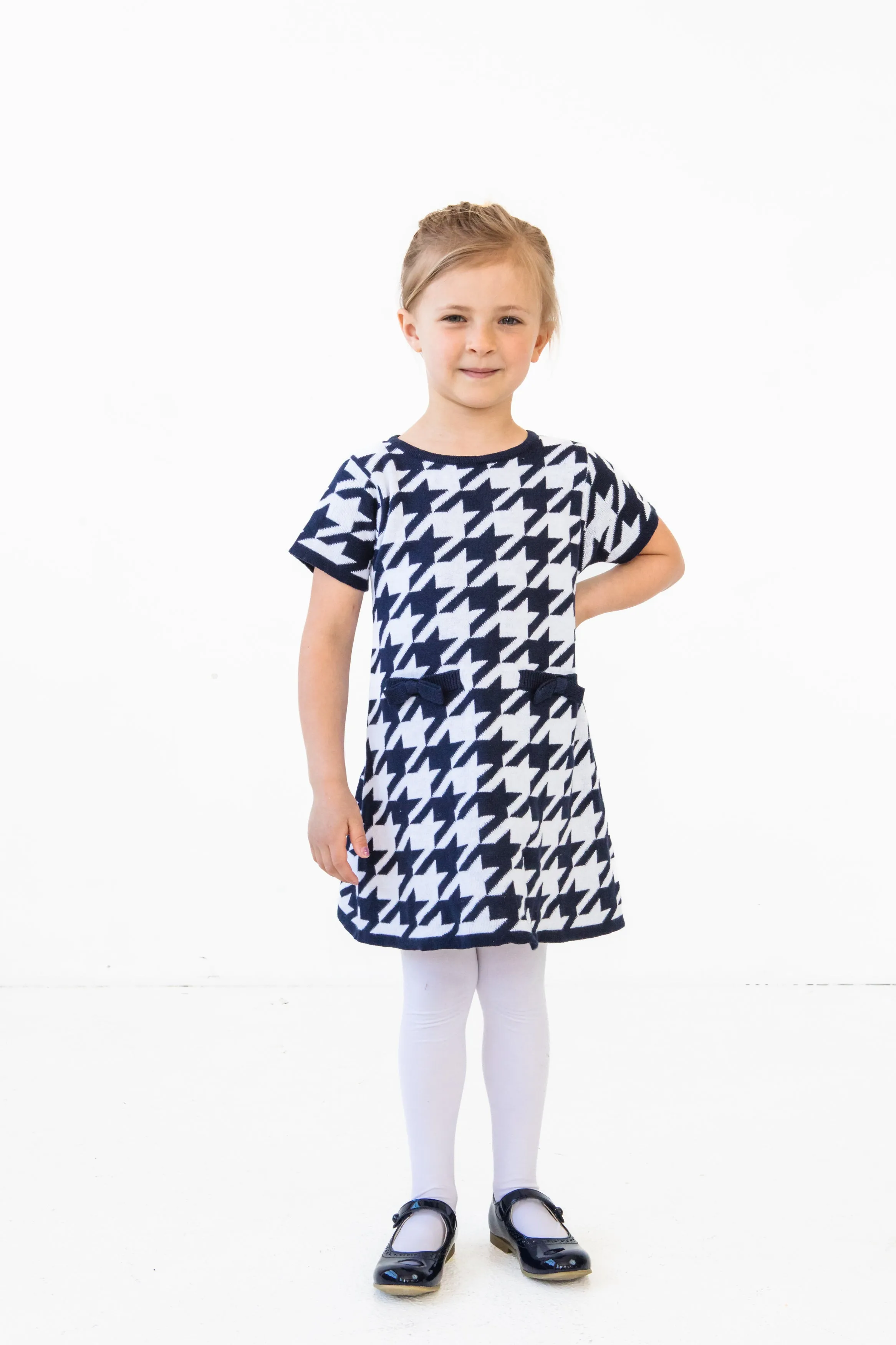 Party Ready Houndstooth Sweater Dress