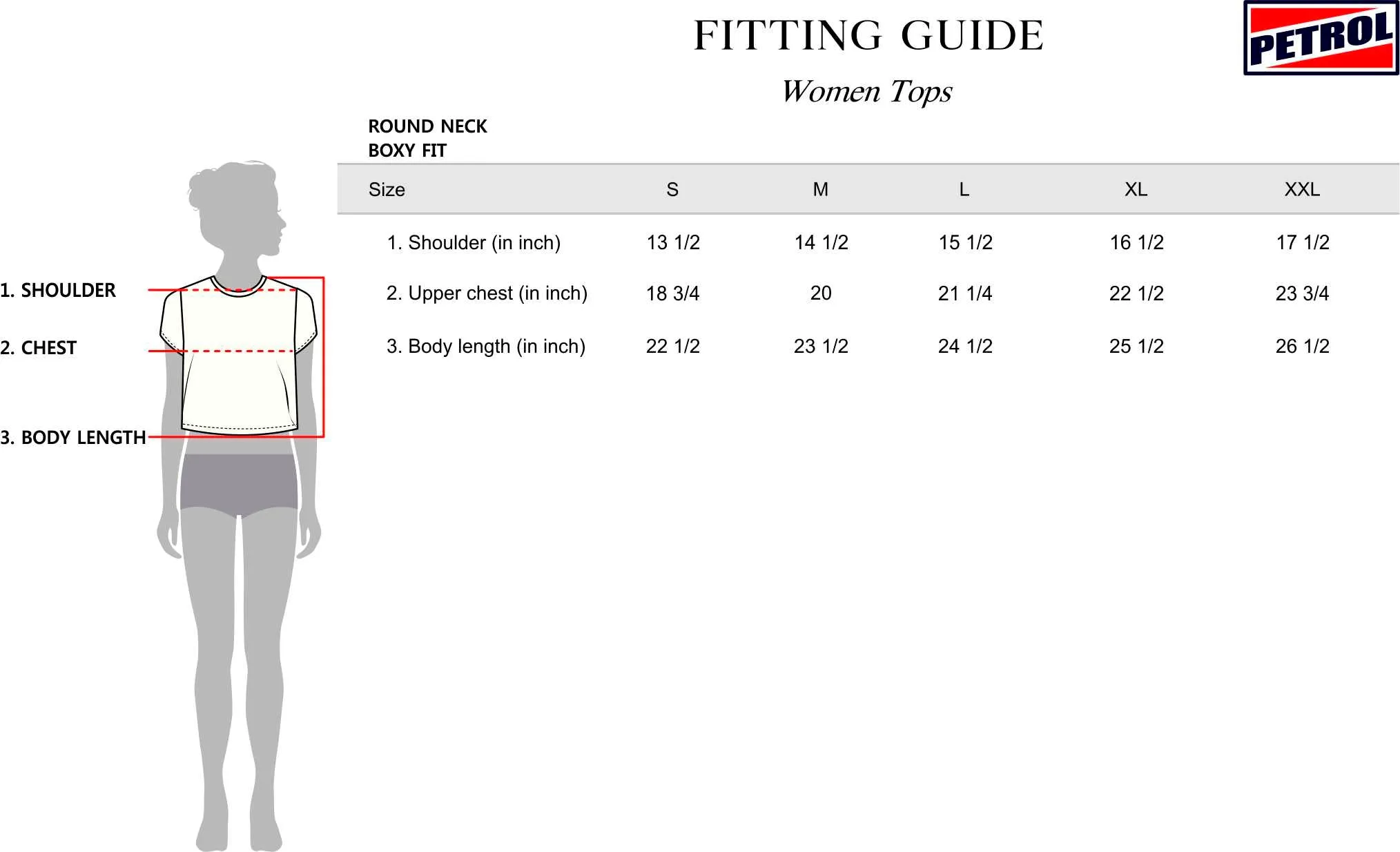 Petrol Ladies Basic Tees Boxy Fitting CVC Jersey Fabric 159763-U (Peacoat)