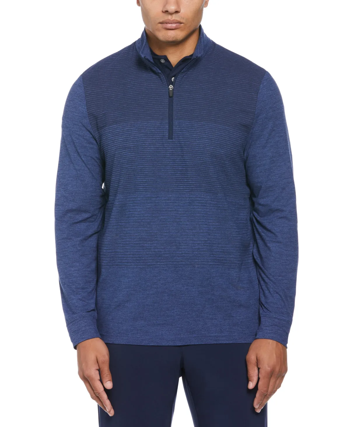 PGA TOUR Mens Lux Touch Ombre Golf Sweater Peacoat Blue Heather Large