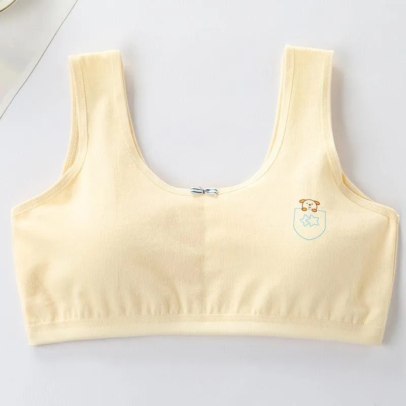 Primary Student Vest Female Junior High  Girl High School  Underwear Pure Cotton Bra