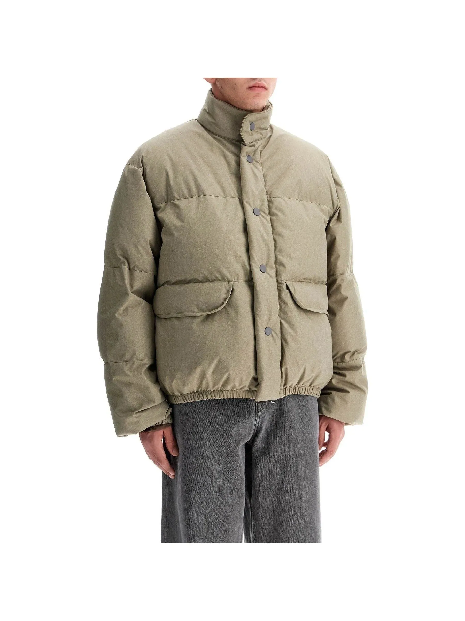 Quilted Puffer High-Collar Jacket