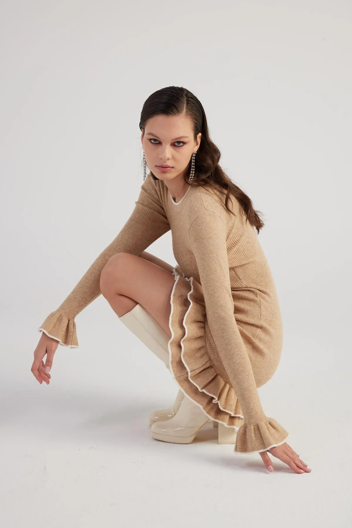 Rebeca Knitwear Dress Beige