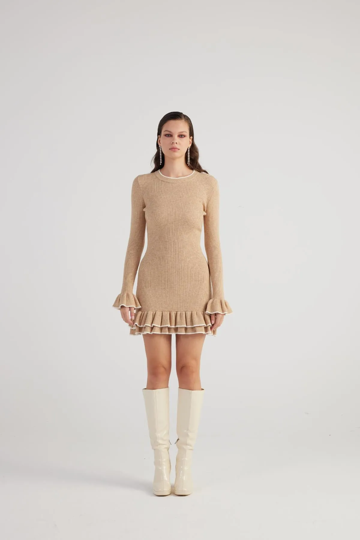 Rebeca Knitwear Dress Beige