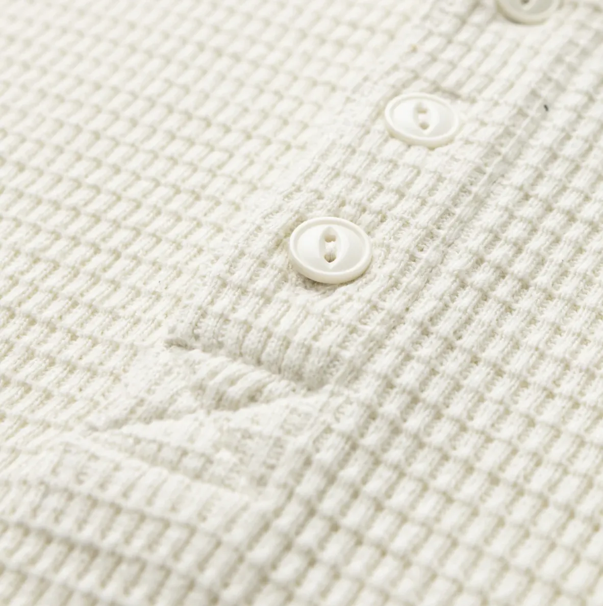 Sawpit Henley L/S Thermal - Vintage White