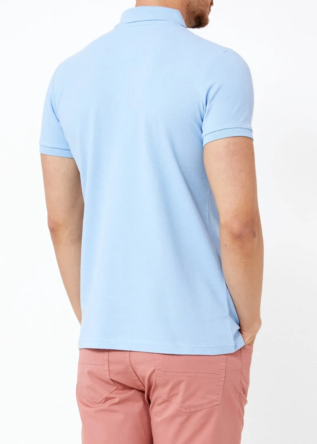 Sidiou Group Men's Oversize Light Blue Polo T-shirt