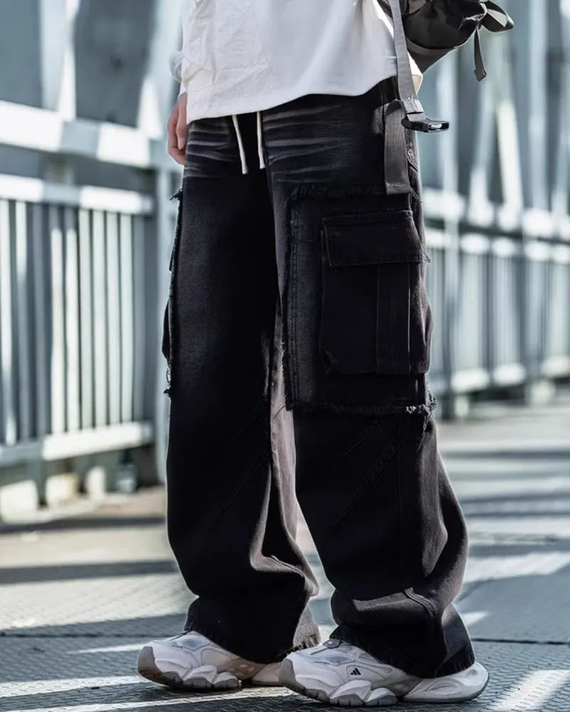 Streetwear Heavy Washed Straight Jeans