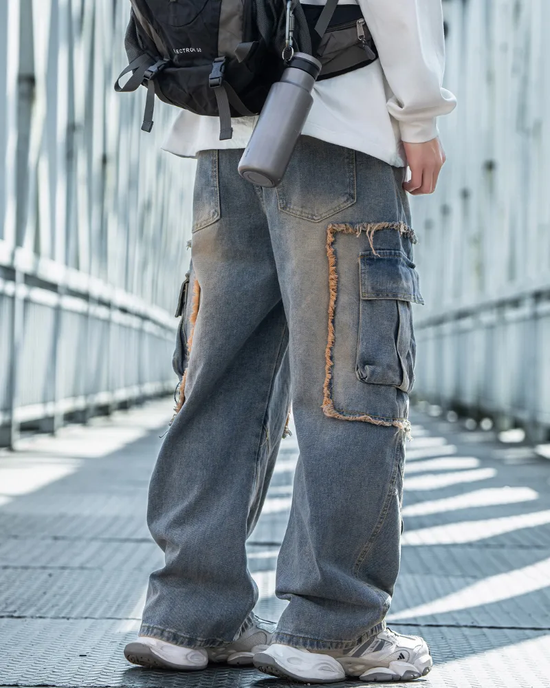 Streetwear Heavy Washed Straight Jeans