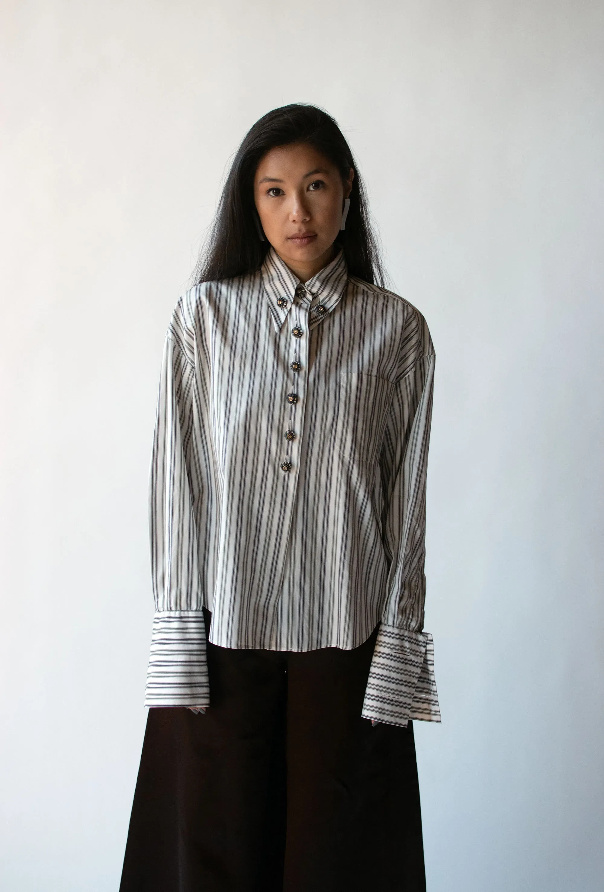 Striped Cotton Shirt | Romeo Gigli FW 1994