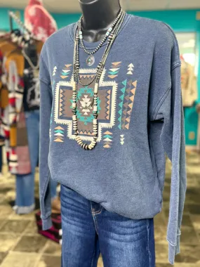 The Desert Blue Aztec Sweatshirt