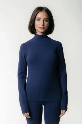 Uni Fitted Turtleneck Top | Peacoat Blue